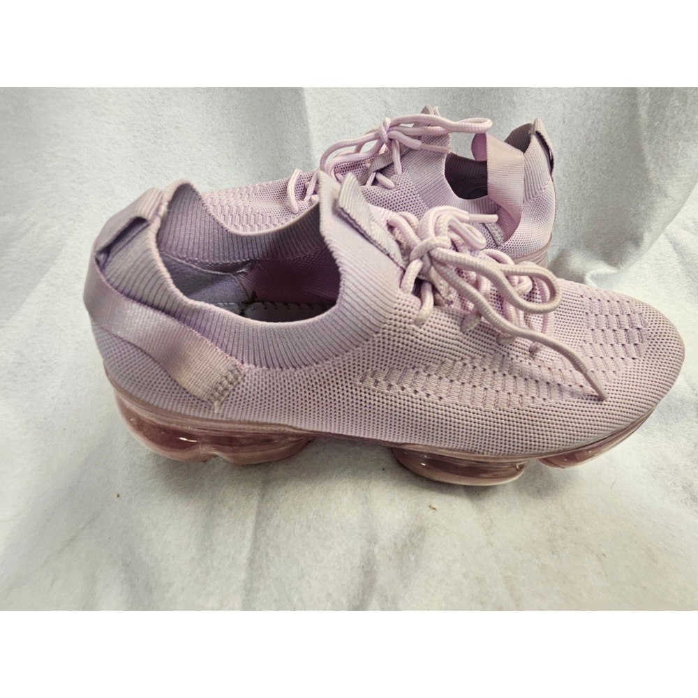 La Sheelah Womens Lavender Knit Bubble Sole Sneakers Purple Athletic Shoes 8